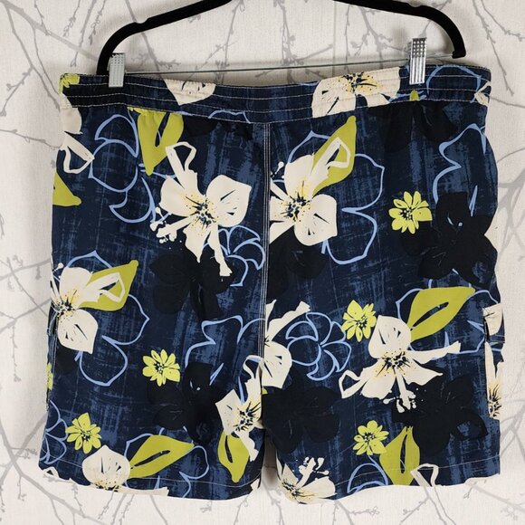 Caribbean Joe Navy Floral Print Boardshorts - Picture 2 of 3